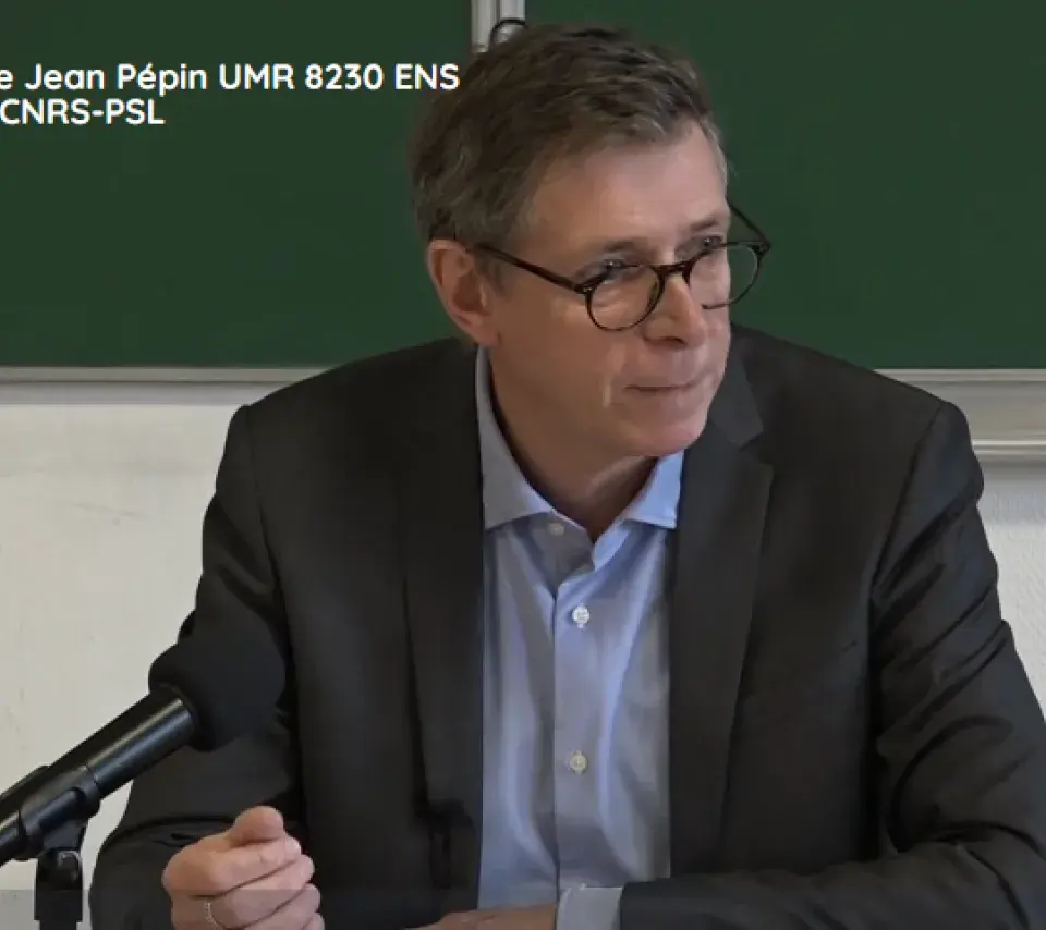Centre Jean Pépin UMR 8230 ENS Paris-CNRS-PSL. Capture de la vidéo représentant Pierre-Marie Morel