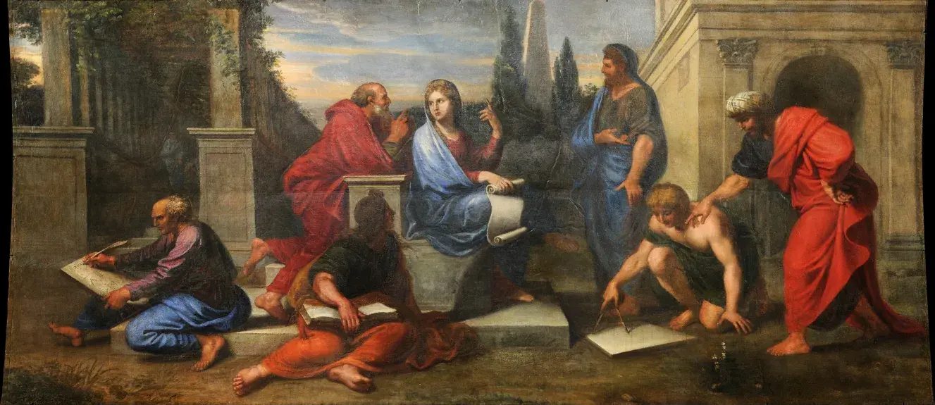 Michel II Corneille - Aspasie au milieu des philosophes de la Grèce
