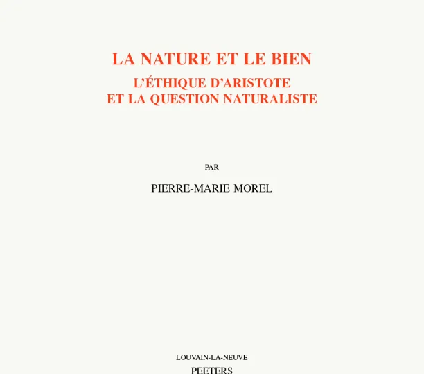 La nature et le bien