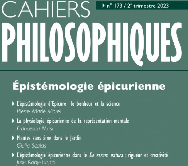 Cahiers philosophiques n° 173